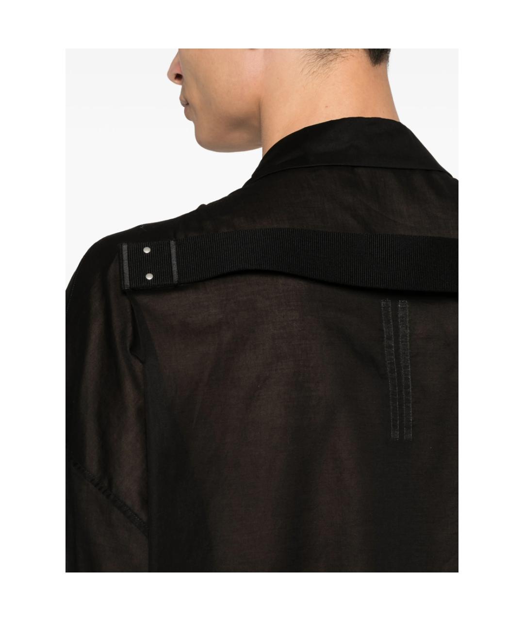 RICK OWENS Черная хлопковая классическая рубашка, фото 4