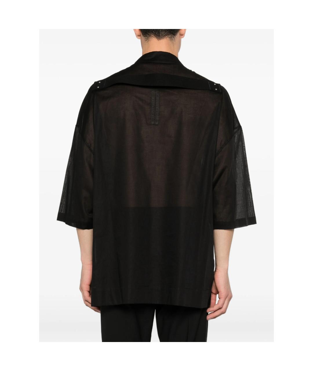 RICK OWENS Черная хлопковая классическая рубашка, фото 2