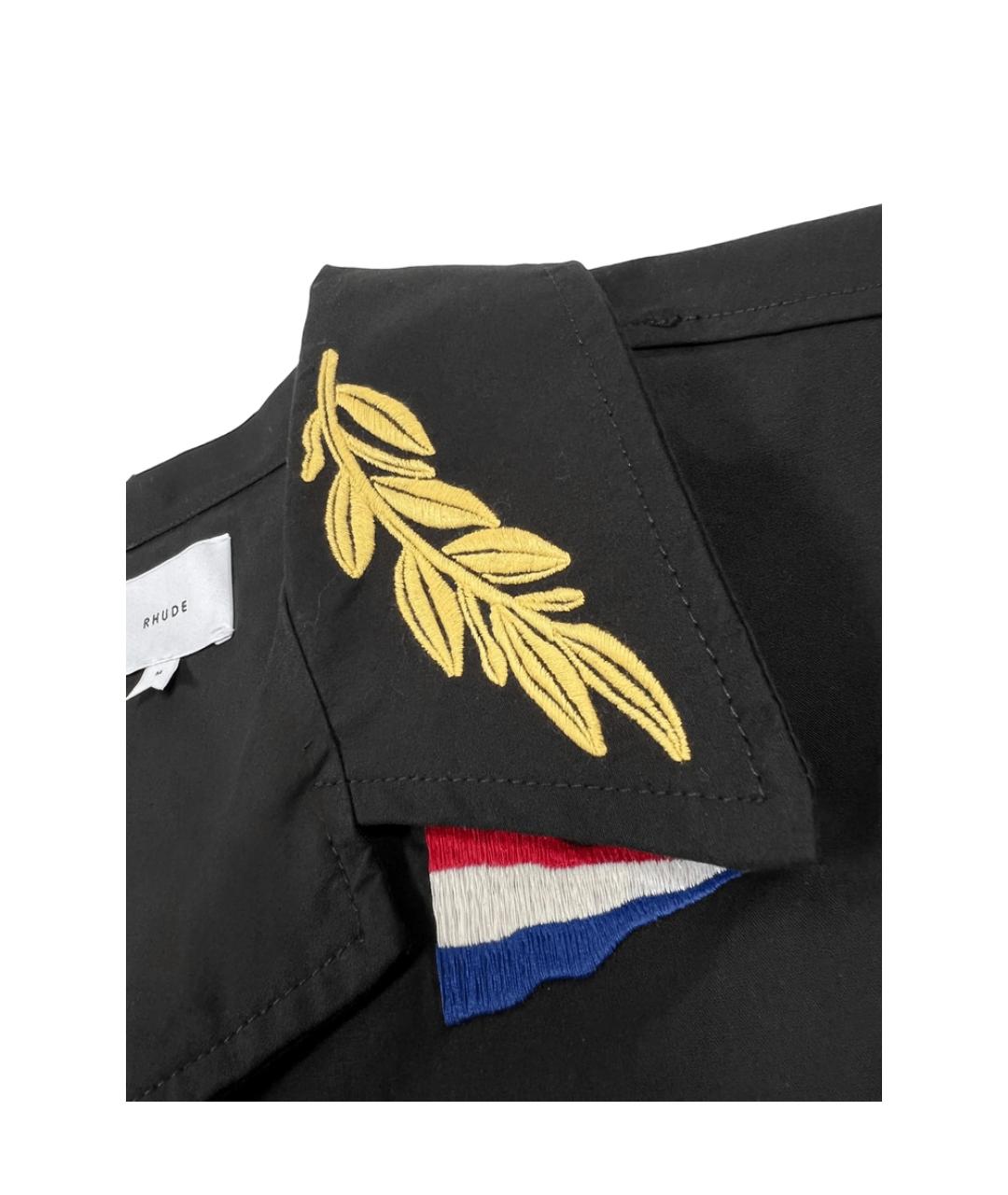 RHUDE Черная хлопковая кэжуал рубашка, фото 4