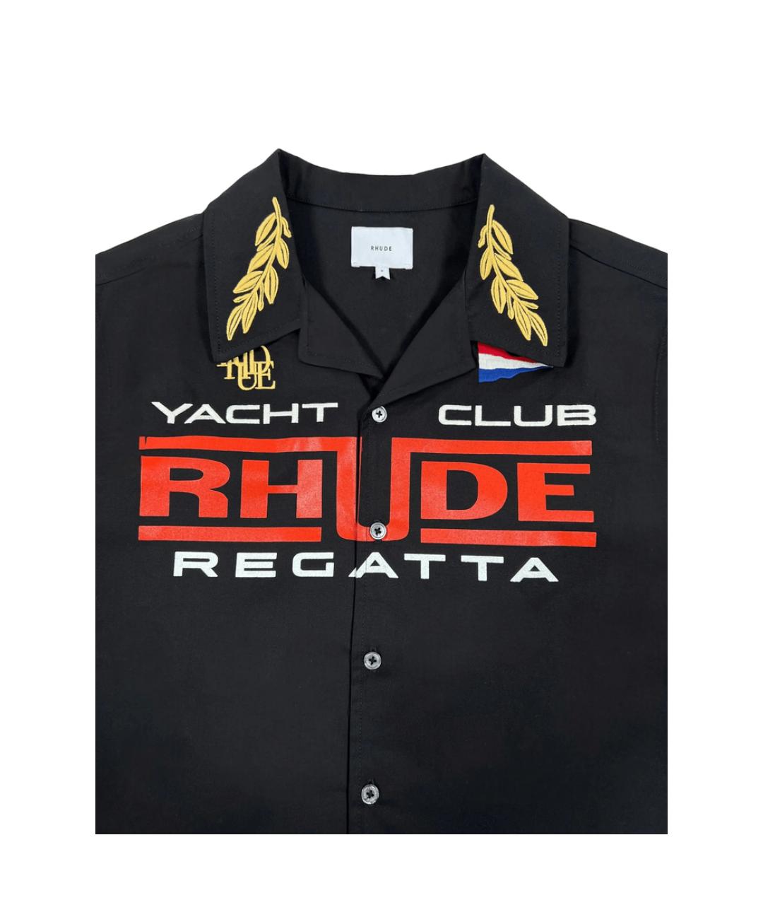 RHUDE Черная хлопковая кэжуал рубашка, фото 5