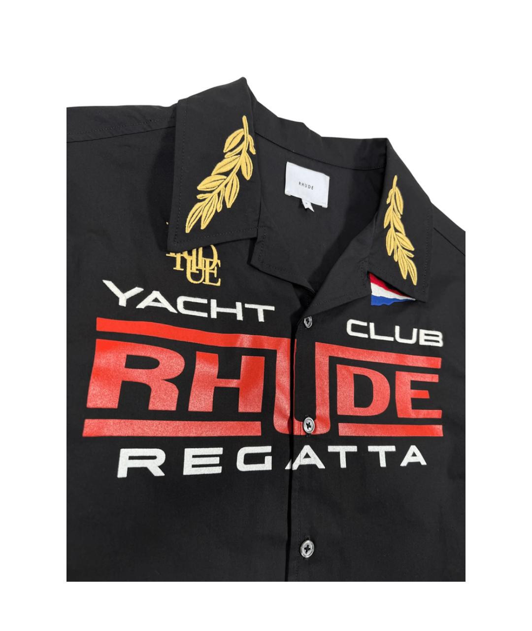 RHUDE Черная хлопковая кэжуал рубашка, фото 3