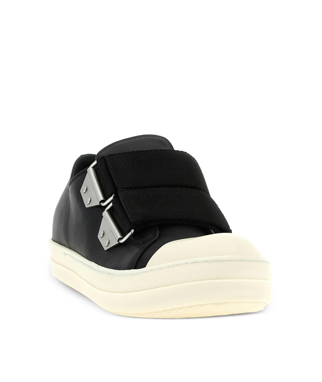 RICK OWENS Черные кожаные низкие кроссовки / кеды, фото 3