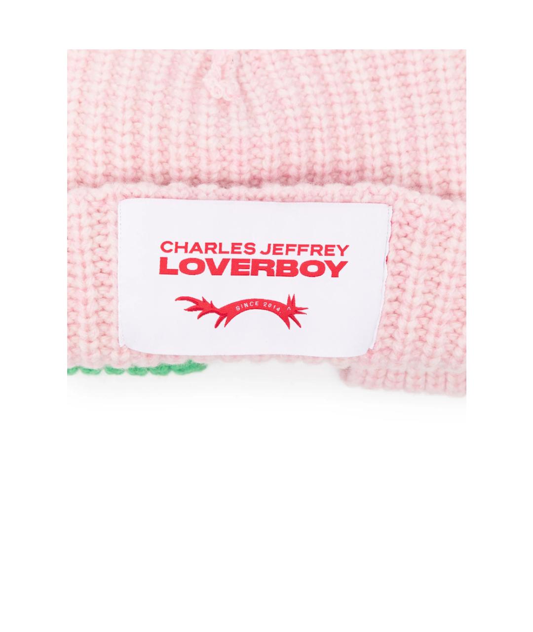 CHARLES JEFFREY LOVERBOY Розовая шерстяная кепка/бейсболка, фото 3