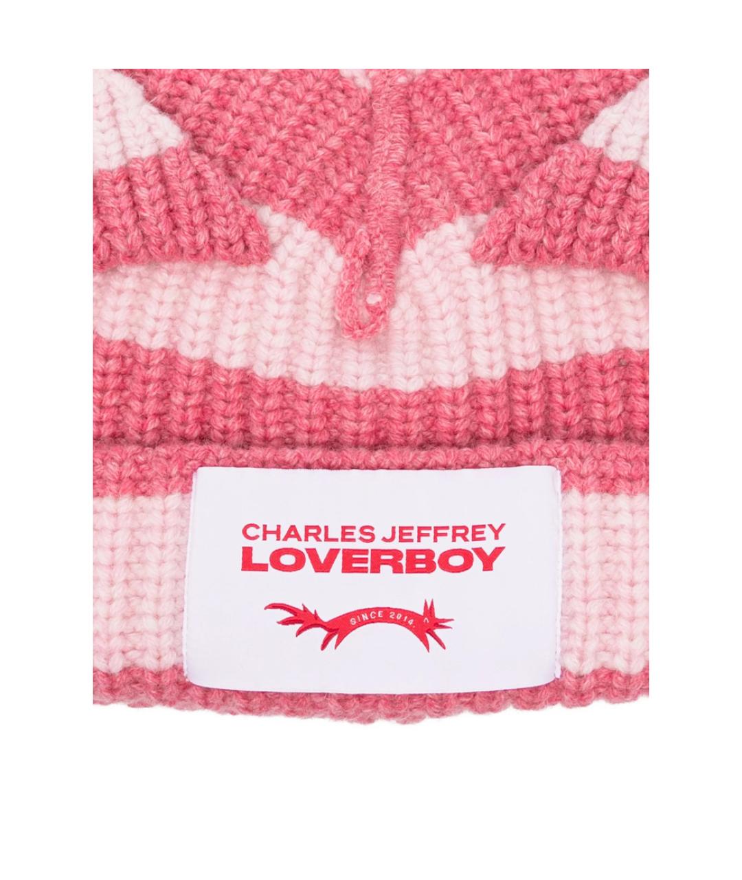 CHARLES JEFFREY LOVERBOY Розовая шерстяная шапка, фото 3
