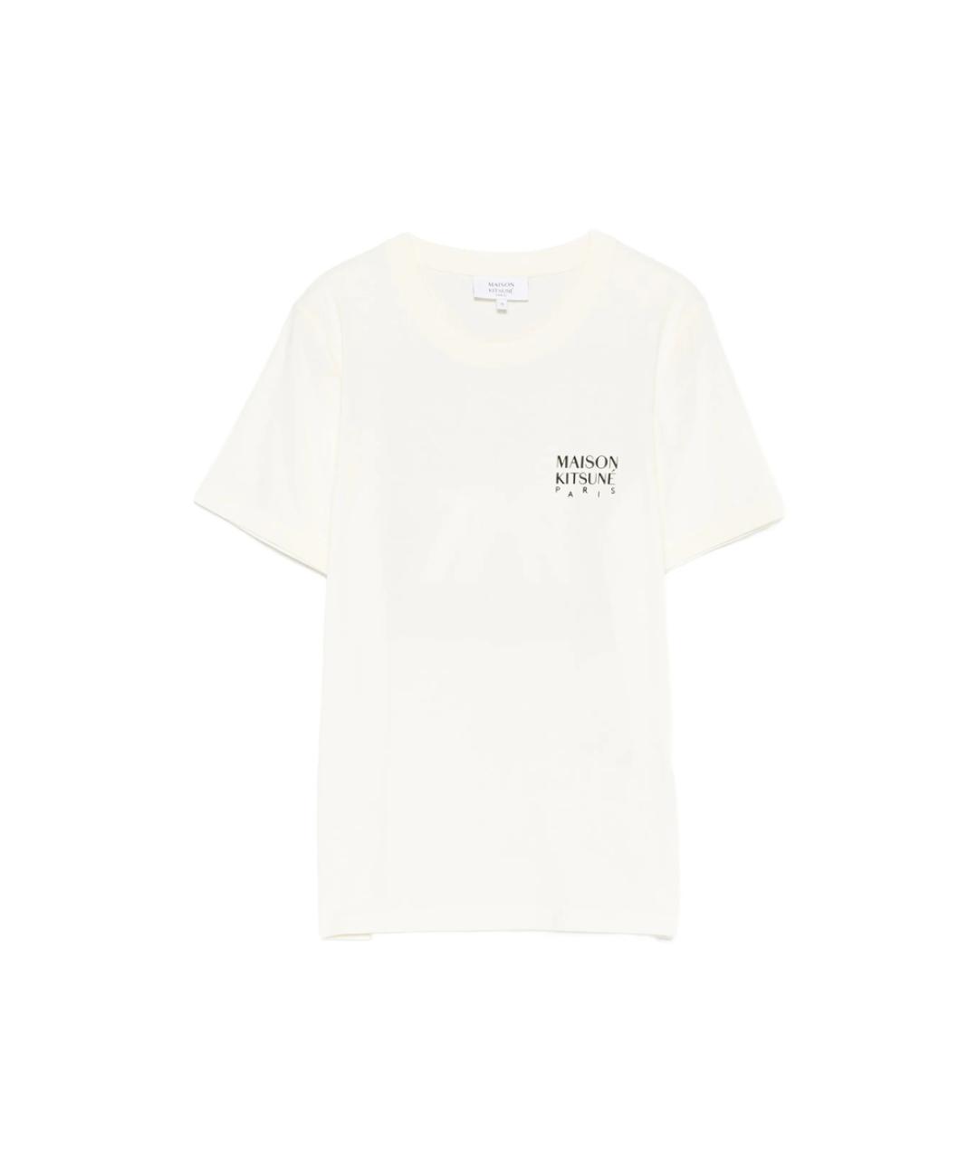 MAISON KITSUNE Белая хлопковая футболка, фото 1