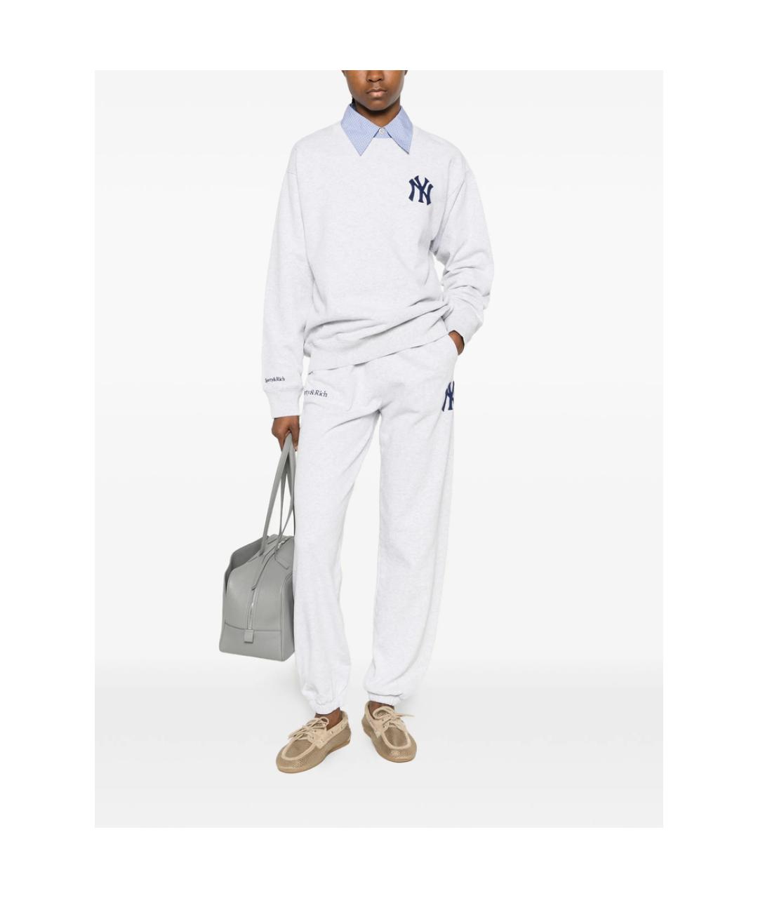 SPORTY AND RICH Серые хлопковые спортивные брюки и шорты, фото 3