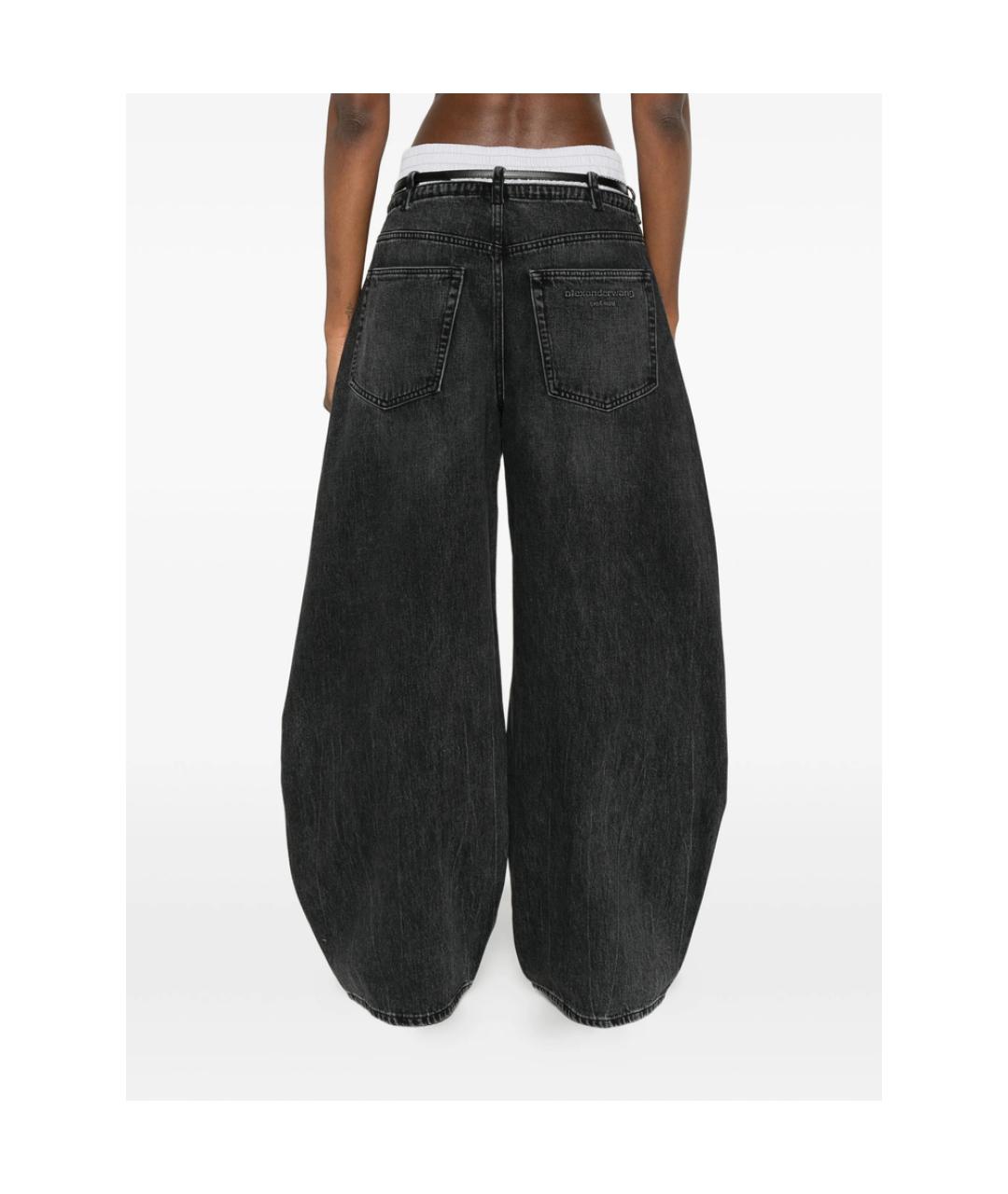 ALEXANDER WANG Серые хлопковые джинсы клеш, фото 3