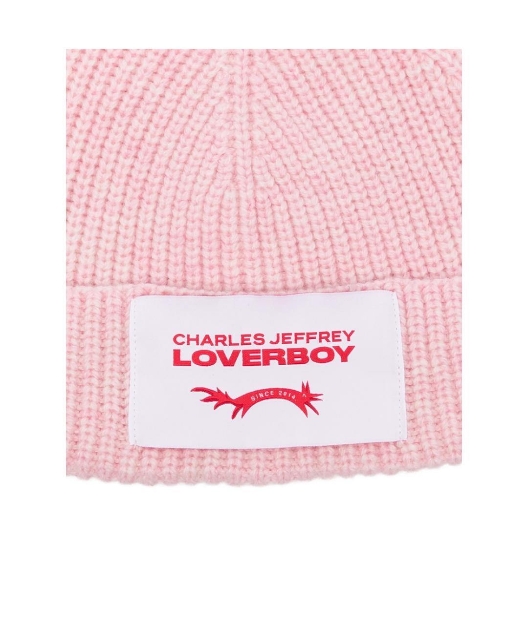 CHARLES JEFFREY LOVERBOY Розовая шерстяная кепка/бейсболка, фото 3