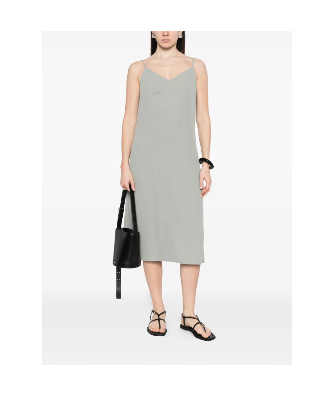 CALVIN KLEIN Серое полиэстеровое повседневное платье, фото 4