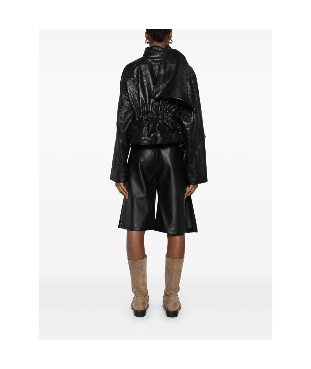 RICK OWENS Черная кожаная куртка, фото 4
