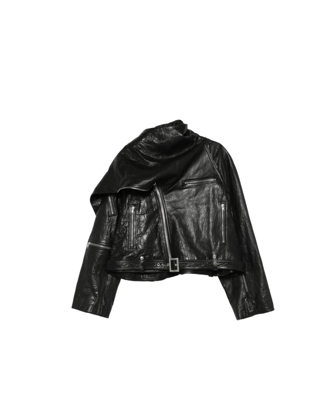 RICK OWENS Черная кожаная куртка, фото 1
