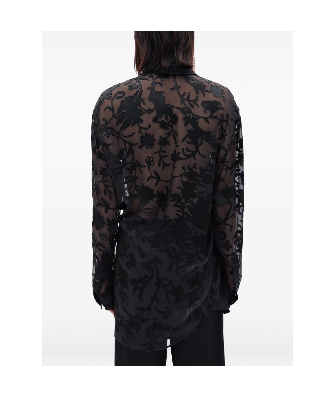 ANN DEMEULEMEESTER Черная шелковая классическая рубашка, фото 3