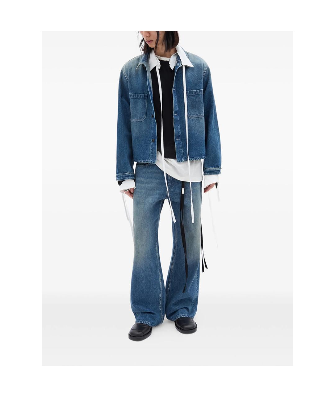 ANN DEMEULEMEESTER Синие хлопковые джинсы, фото 2