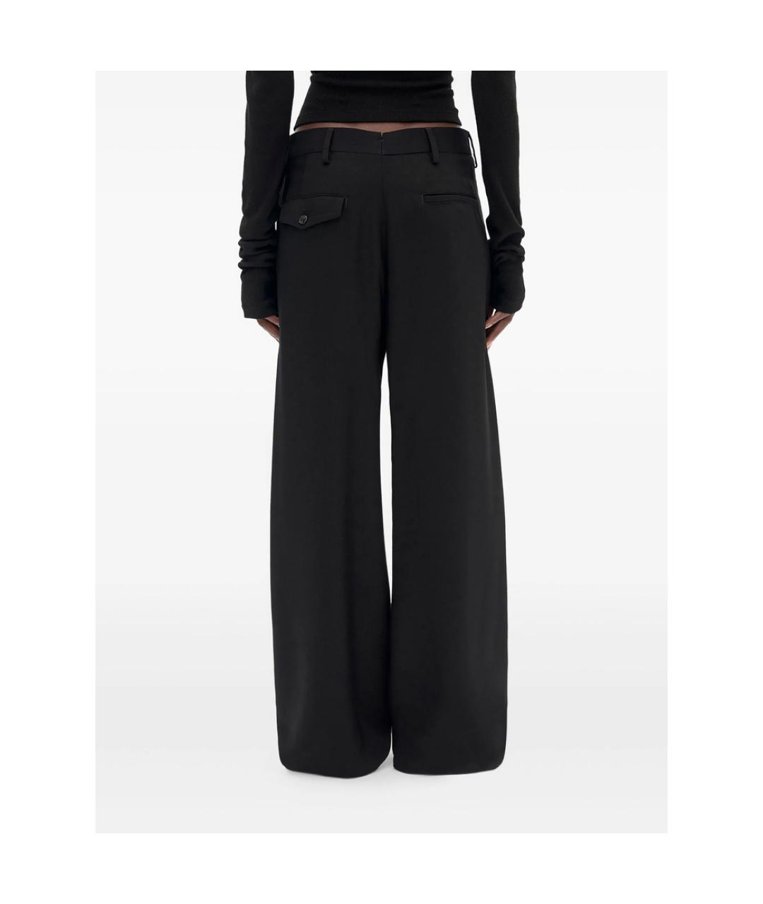 ANN DEMEULEMEESTER Черные вискозные брюки широкие, фото 2