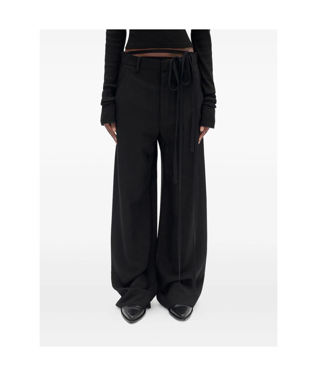 ANN DEMEULEMEESTER Черные вискозные брюки широкие, фото 1