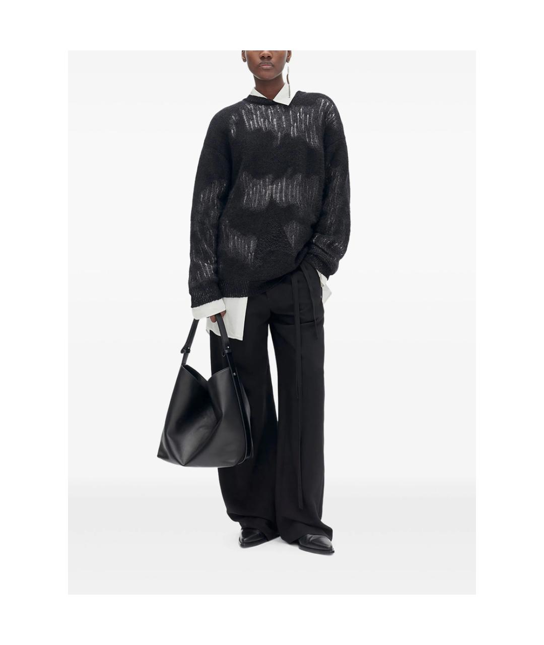 ANN DEMEULEMEESTER Черные вискозные брюки широкие, фото 4