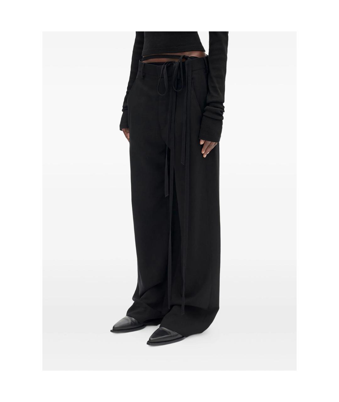 ANN DEMEULEMEESTER Черные вискозные брюки широкие, фото 3