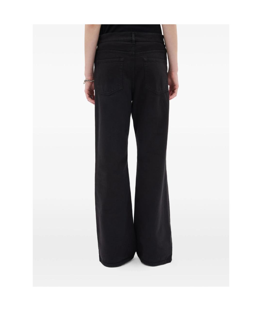 ANN DEMEULEMEESTER Черные хлопковые джинсы клеш, фото 4