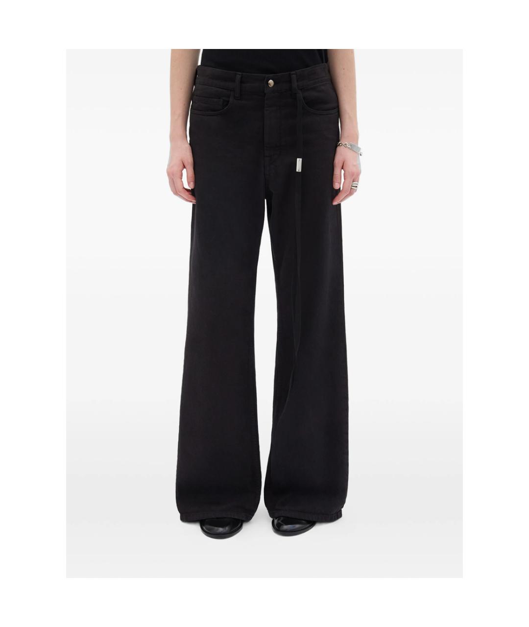 ANN DEMEULEMEESTER Черные хлопковые джинсы клеш, фото 1