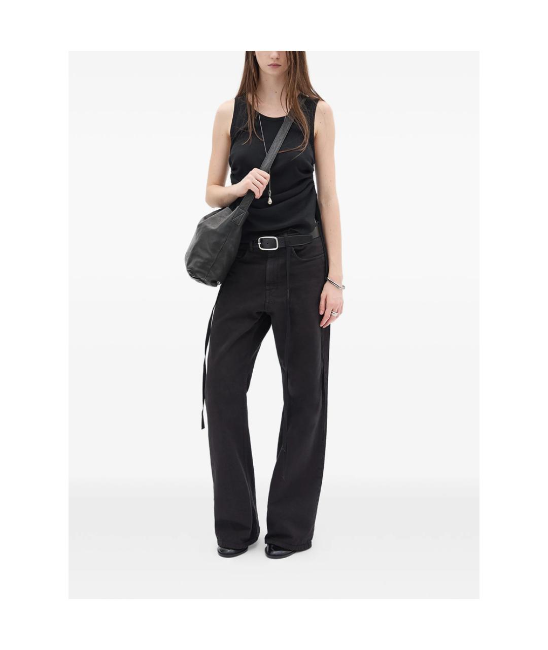 ANN DEMEULEMEESTER Черные хлопковые джинсы клеш, фото 3
