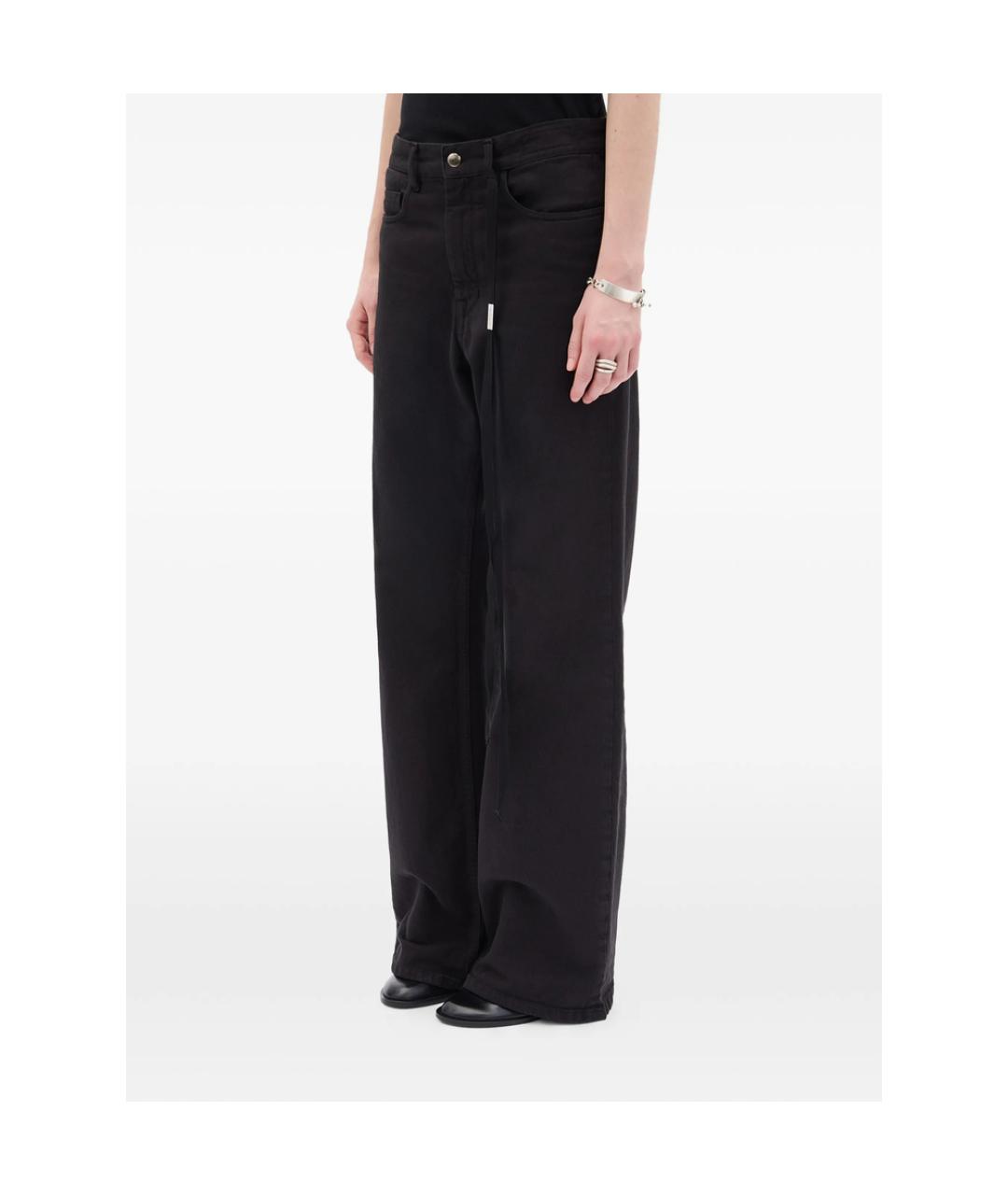 ANN DEMEULEMEESTER Черные хлопковые джинсы клеш, фото 2