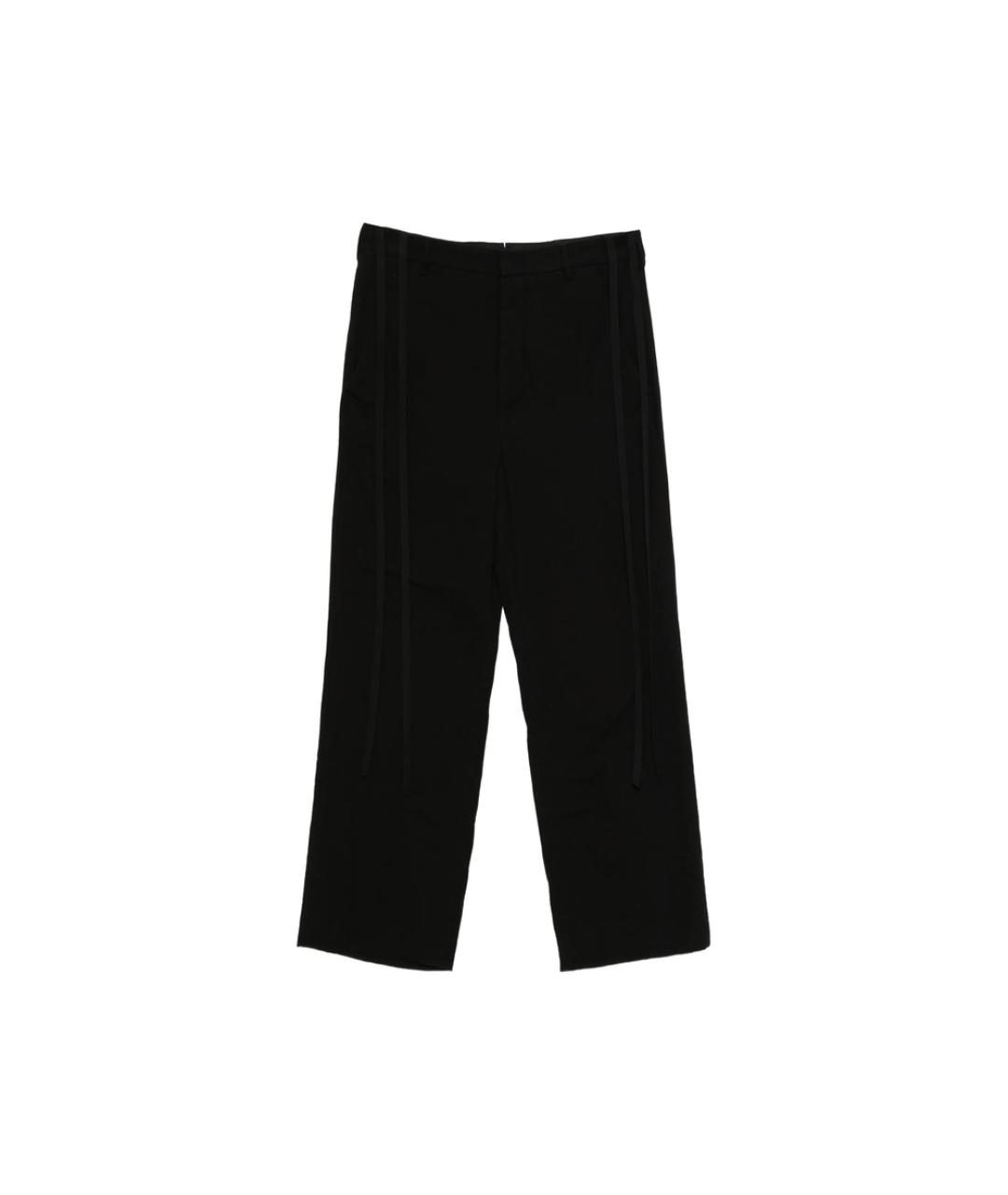 ANN DEMEULEMEESTER Черные хлопковые повседневные брюки, фото 1