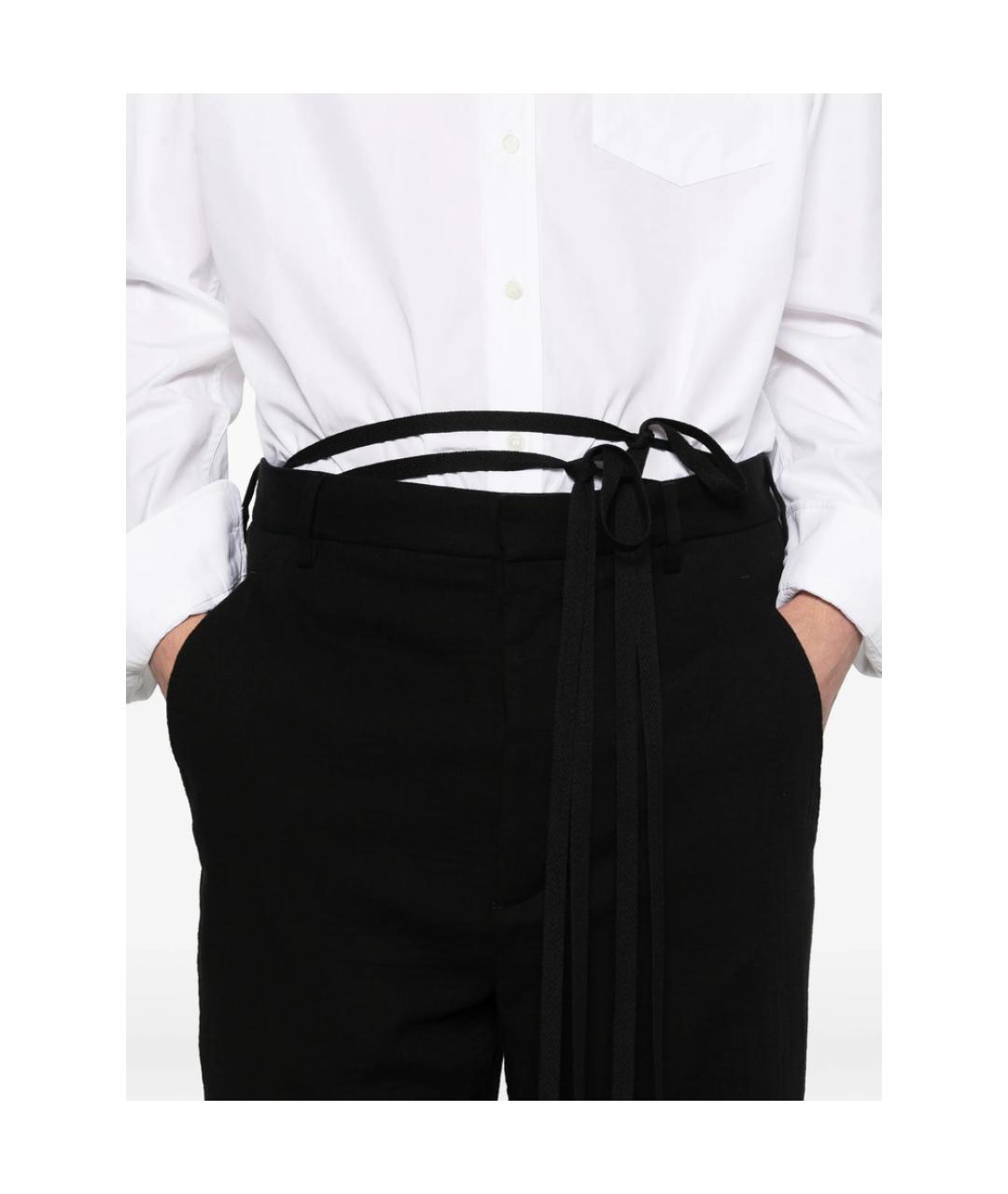 ANN DEMEULEMEESTER Черные хлопковые повседневные брюки, фото 3
