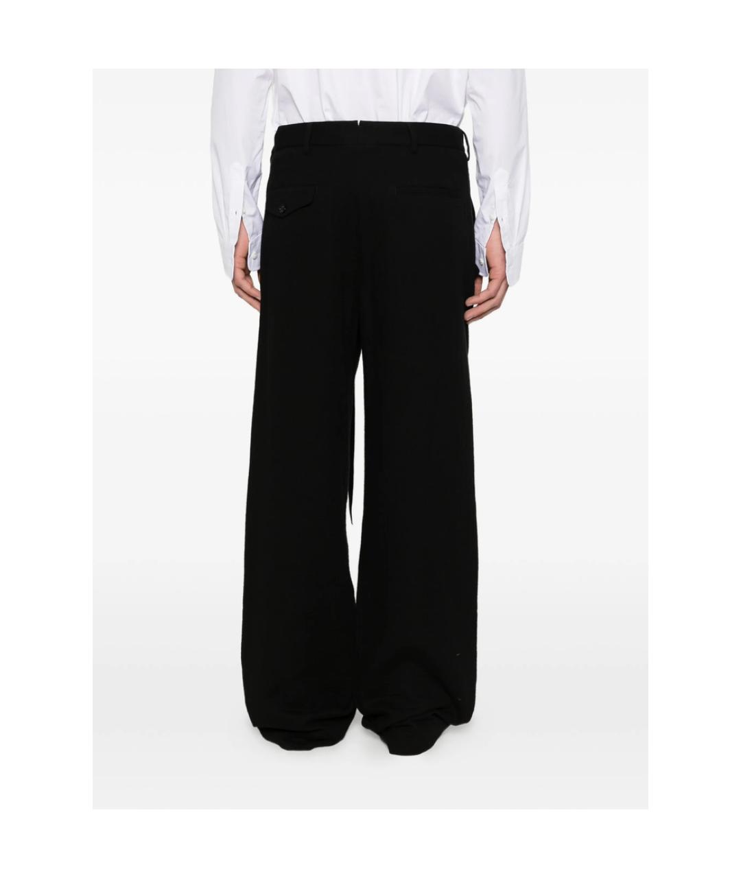 ANN DEMEULEMEESTER Черные хлопковые повседневные брюки, фото 5