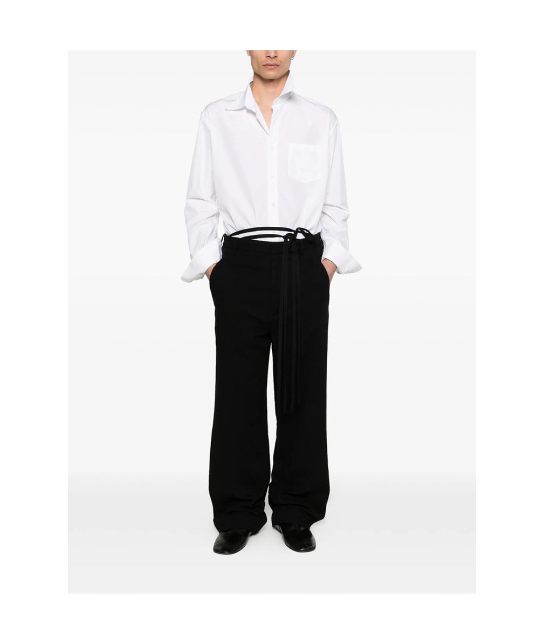ANN DEMEULEMEESTER Черные хлопковые повседневные брюки, фото 2