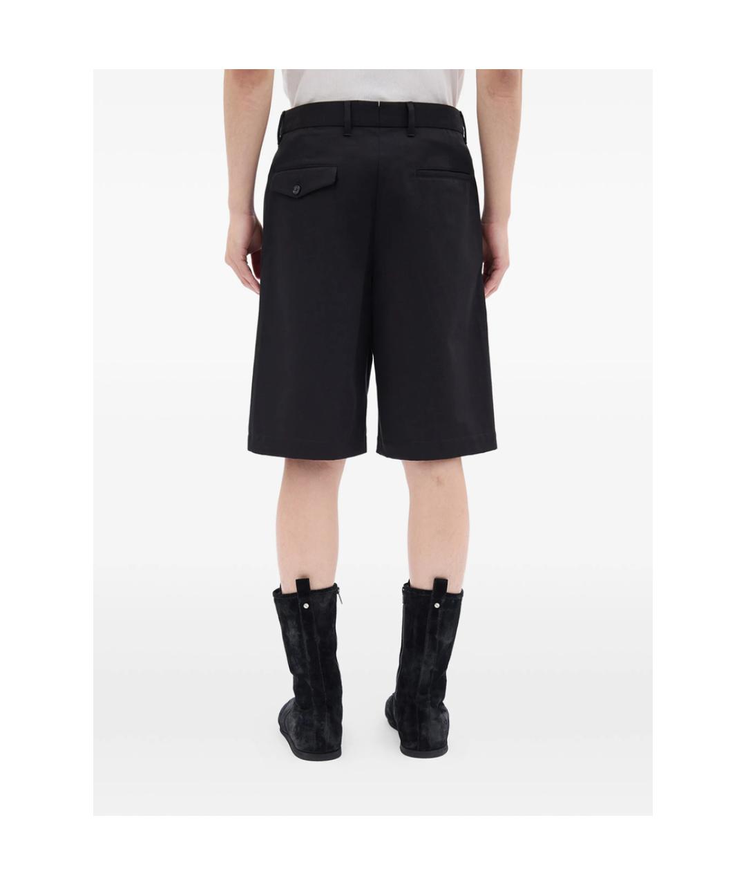 ANN DEMEULEMEESTER Черные хлопковые шорты, фото 2