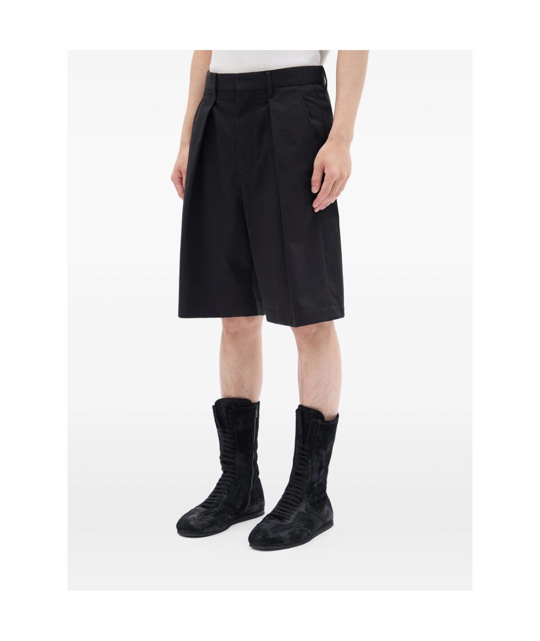 ANN DEMEULEMEESTER Черные хлопковые шорты, фото 4