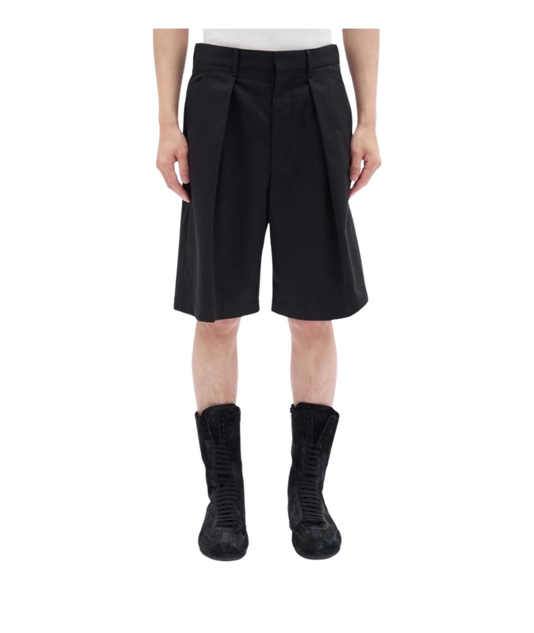 ANN DEMEULEMEESTER Черные хлопковые шорты, фото 1