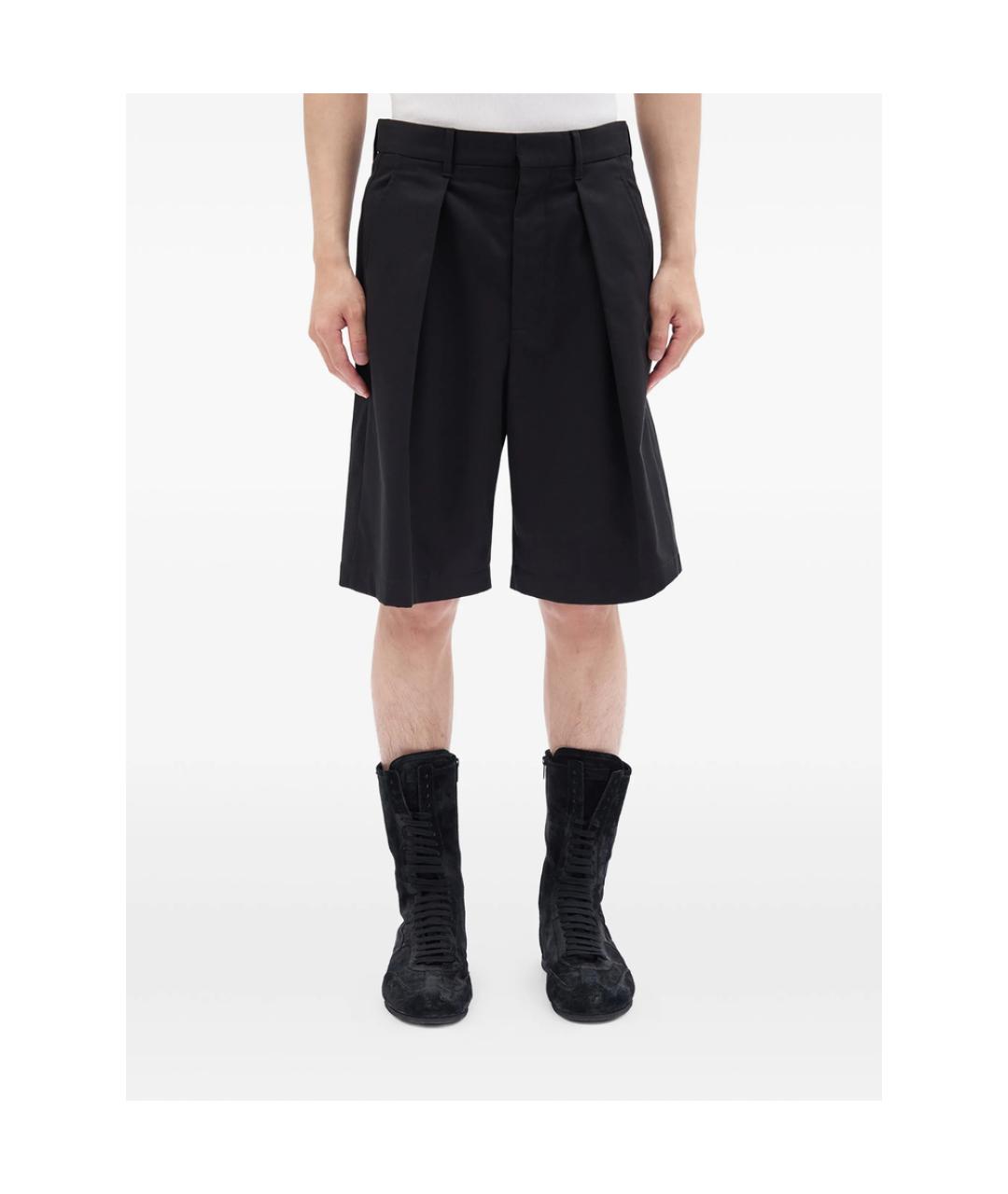 ANN DEMEULEMEESTER Черные хлопковые шорты, фото 5