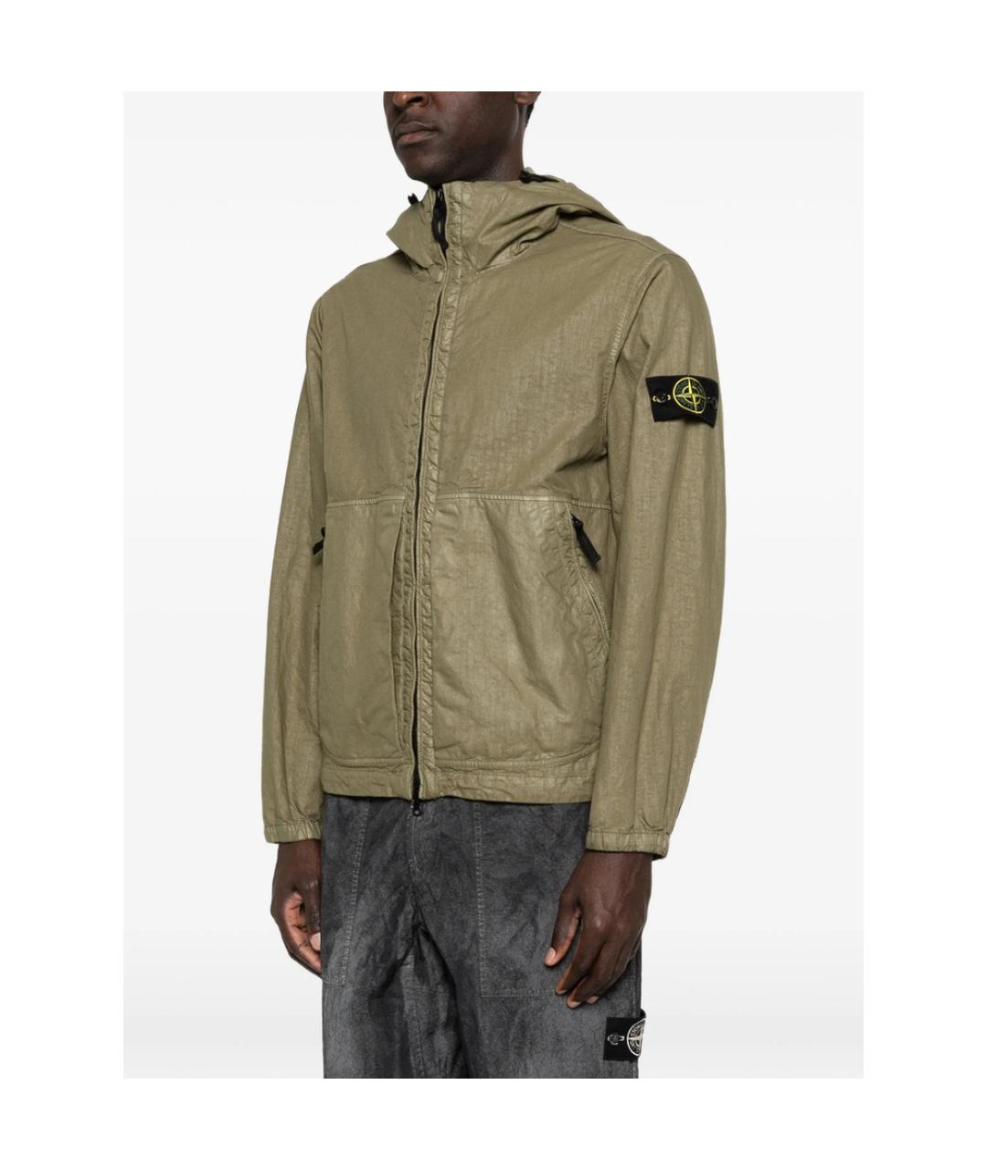STONE ISLAND Зеленая полиамидовая куртка, фото 4
