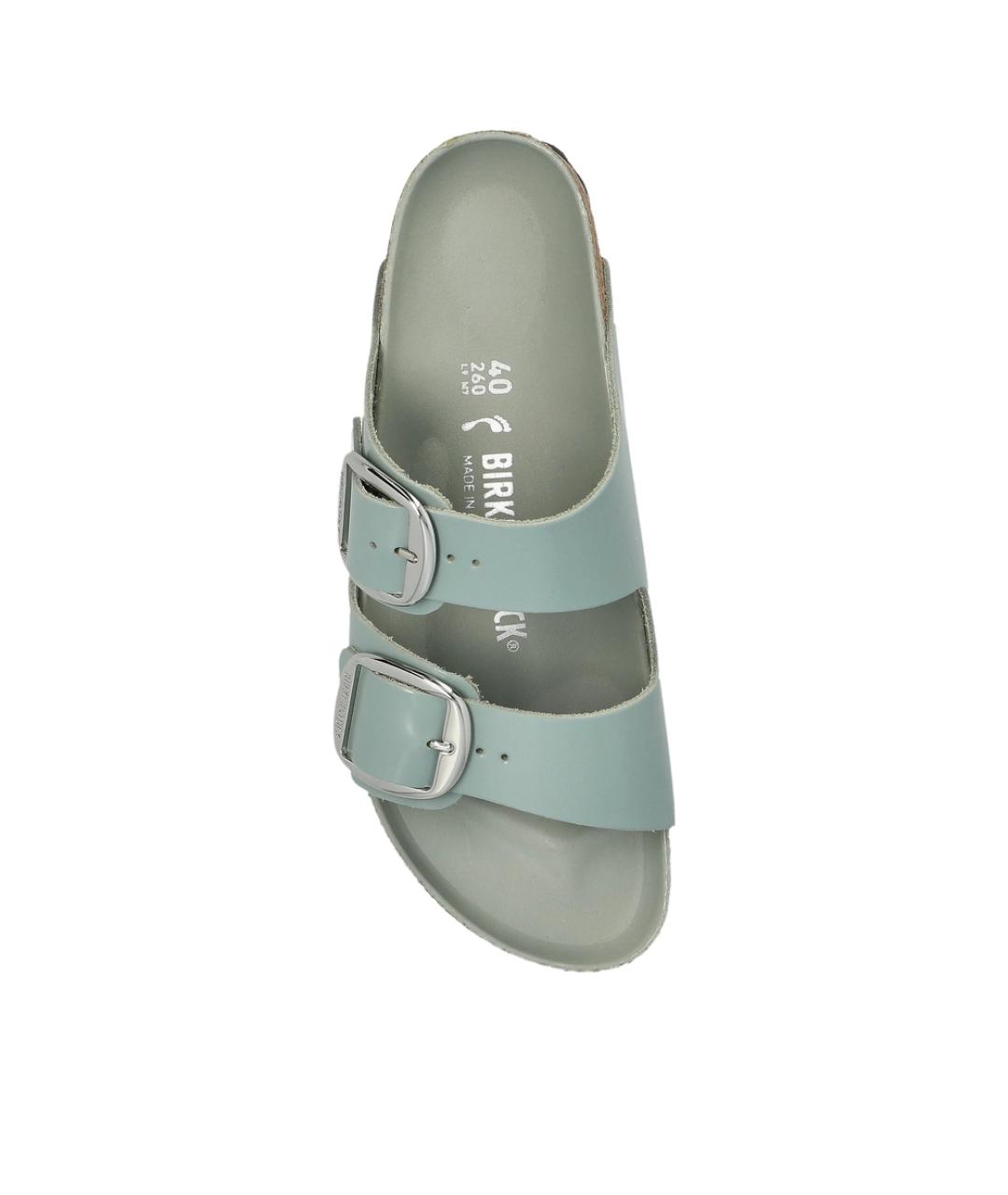 BIRKENSTOCK Бирюзовые кожаные сандалии, фото 2