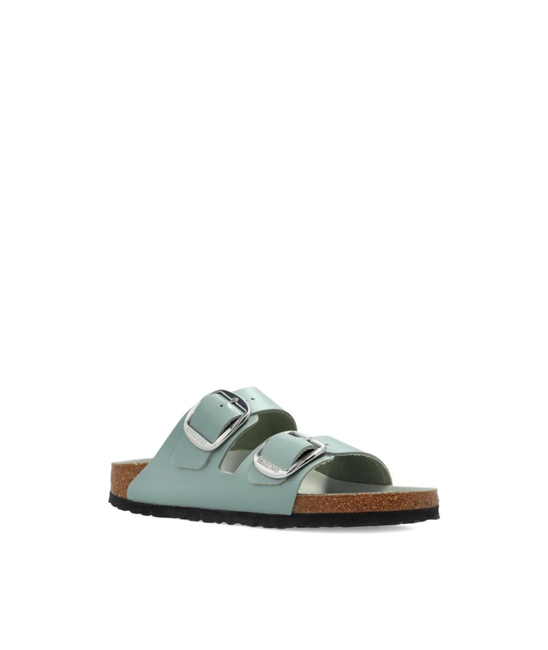 BIRKENSTOCK Бирюзовые кожаные сандалии, фото 4