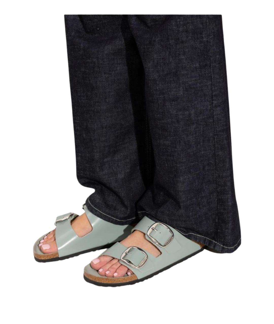 BIRKENSTOCK Бирюзовые кожаные сандалии, фото 3
