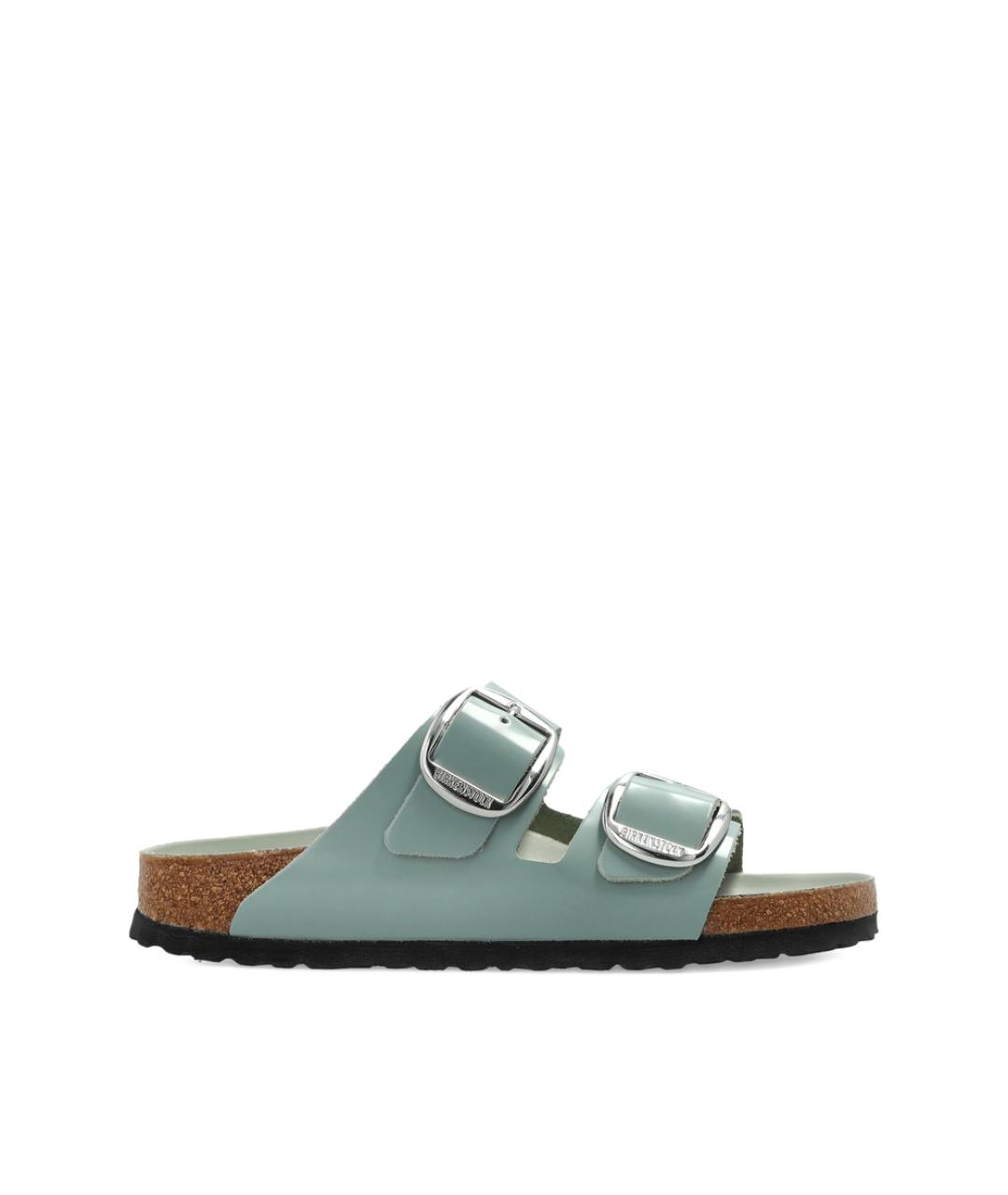 BIRKENSTOCK Бирюзовые кожаные сандалии, фото 1
