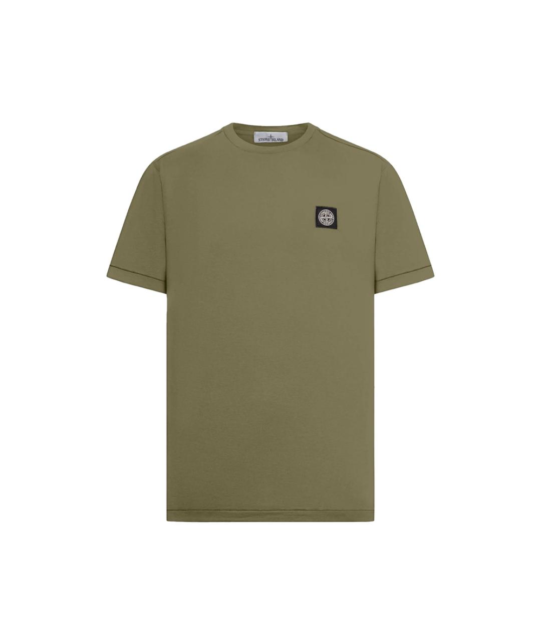 STONE ISLAND Зеленая хлопковая футболка, фото 1