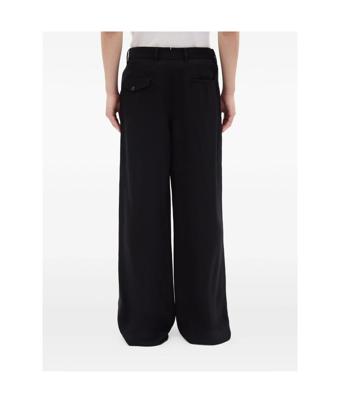 ANN DEMEULEMEESTER Черные вискозные повседневные брюки, фото 3