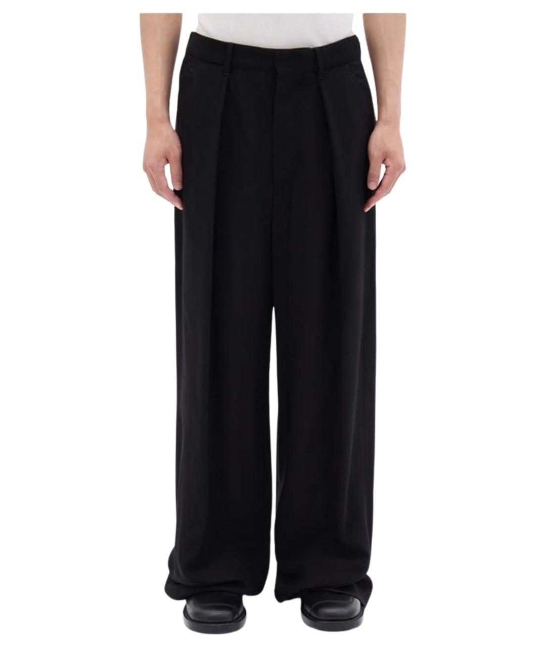 ANN DEMEULEMEESTER Черные вискозные повседневные брюки, фото 1