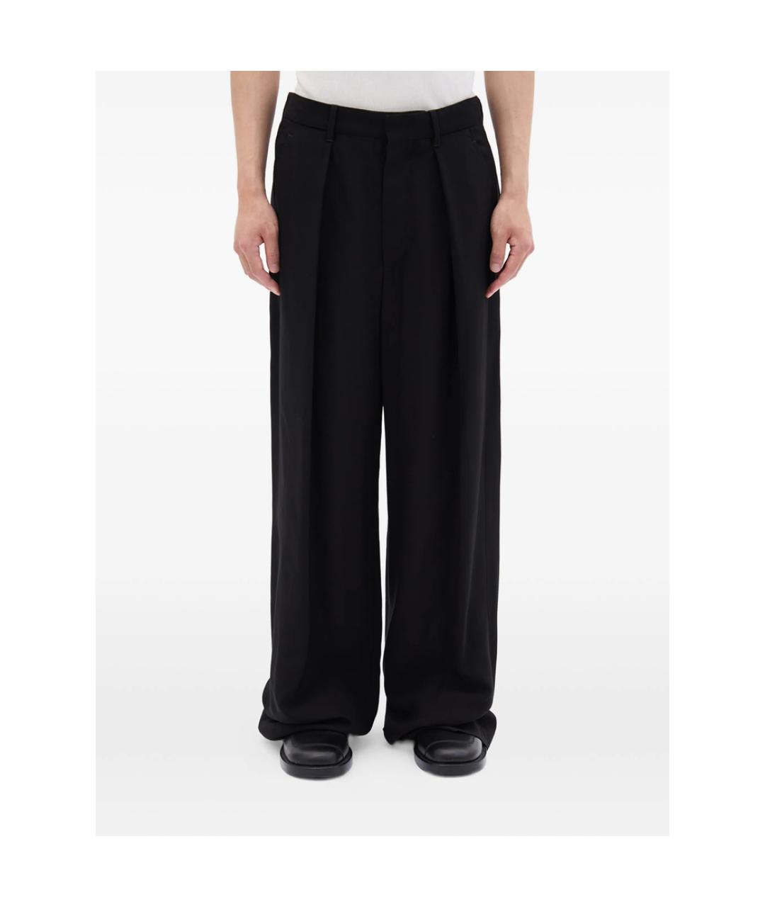 ANN DEMEULEMEESTER Черные вискозные повседневные брюки, фото 5