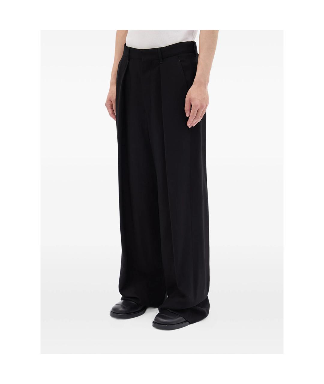 ANN DEMEULEMEESTER Черные вискозные повседневные брюки, фото 2