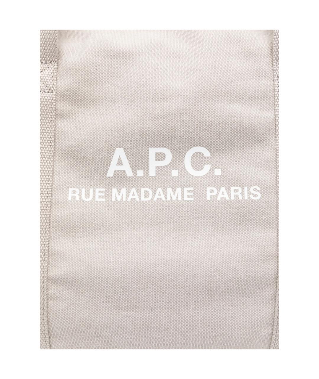 A.P.C. Серая тканевая сумка тоут, фото 3
