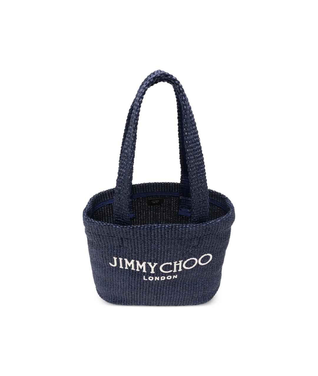 JIMMY CHOO Синяя плетеная сумка тоут, фото 5