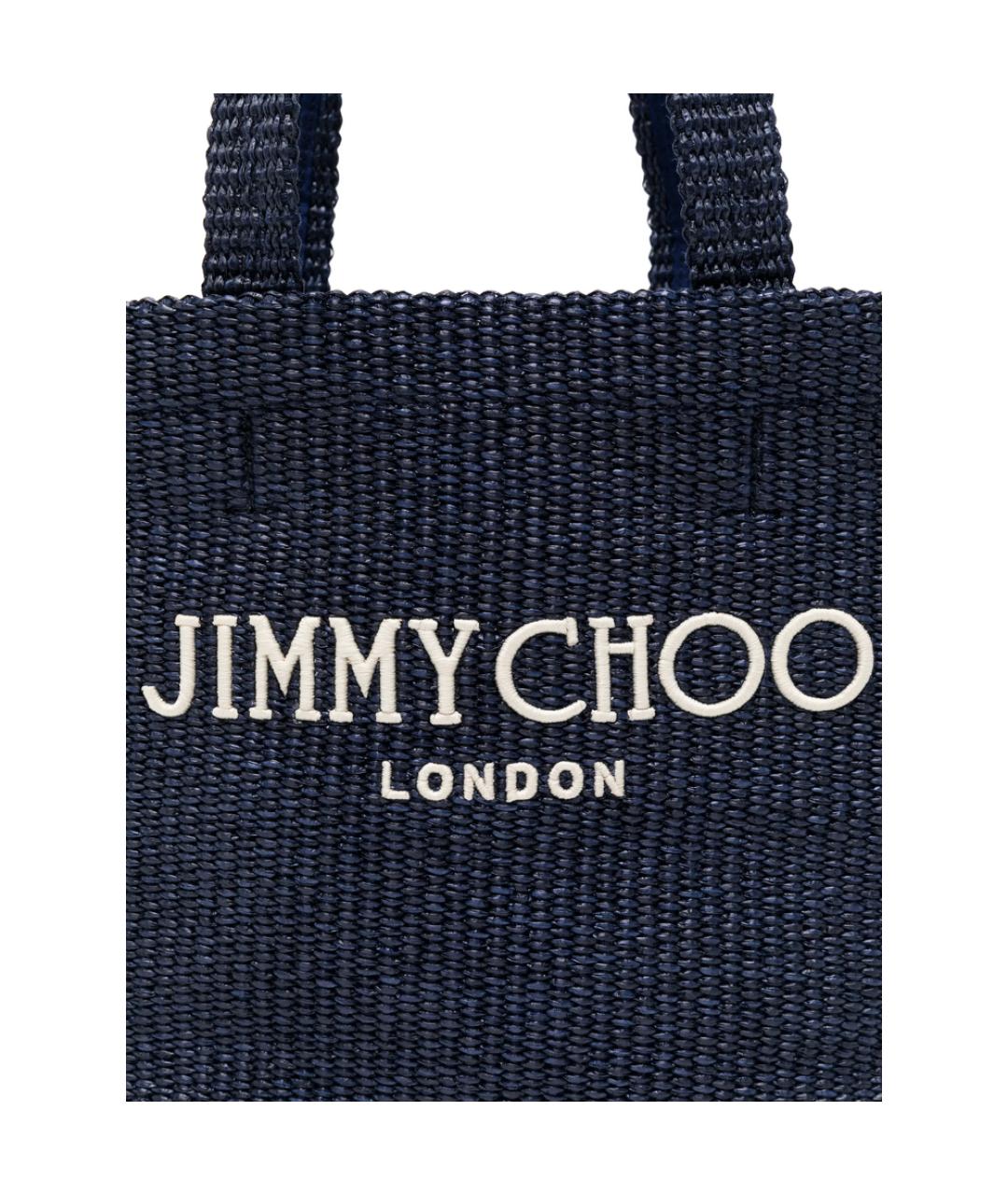 JIMMY CHOO Синяя плетеная сумка тоут, фото 4