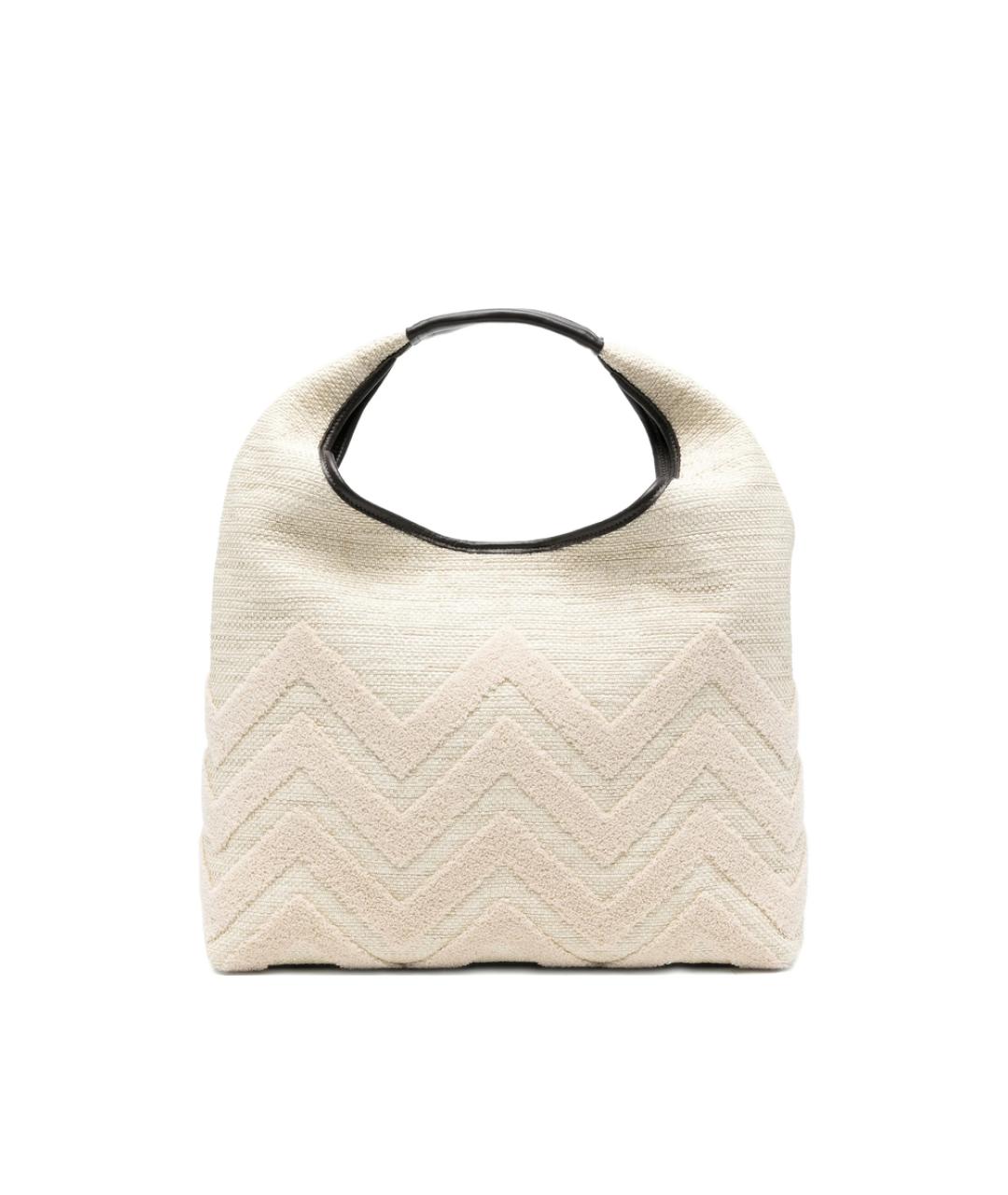 MISSONI Бежевая тканевая сумка тоут, фото 1