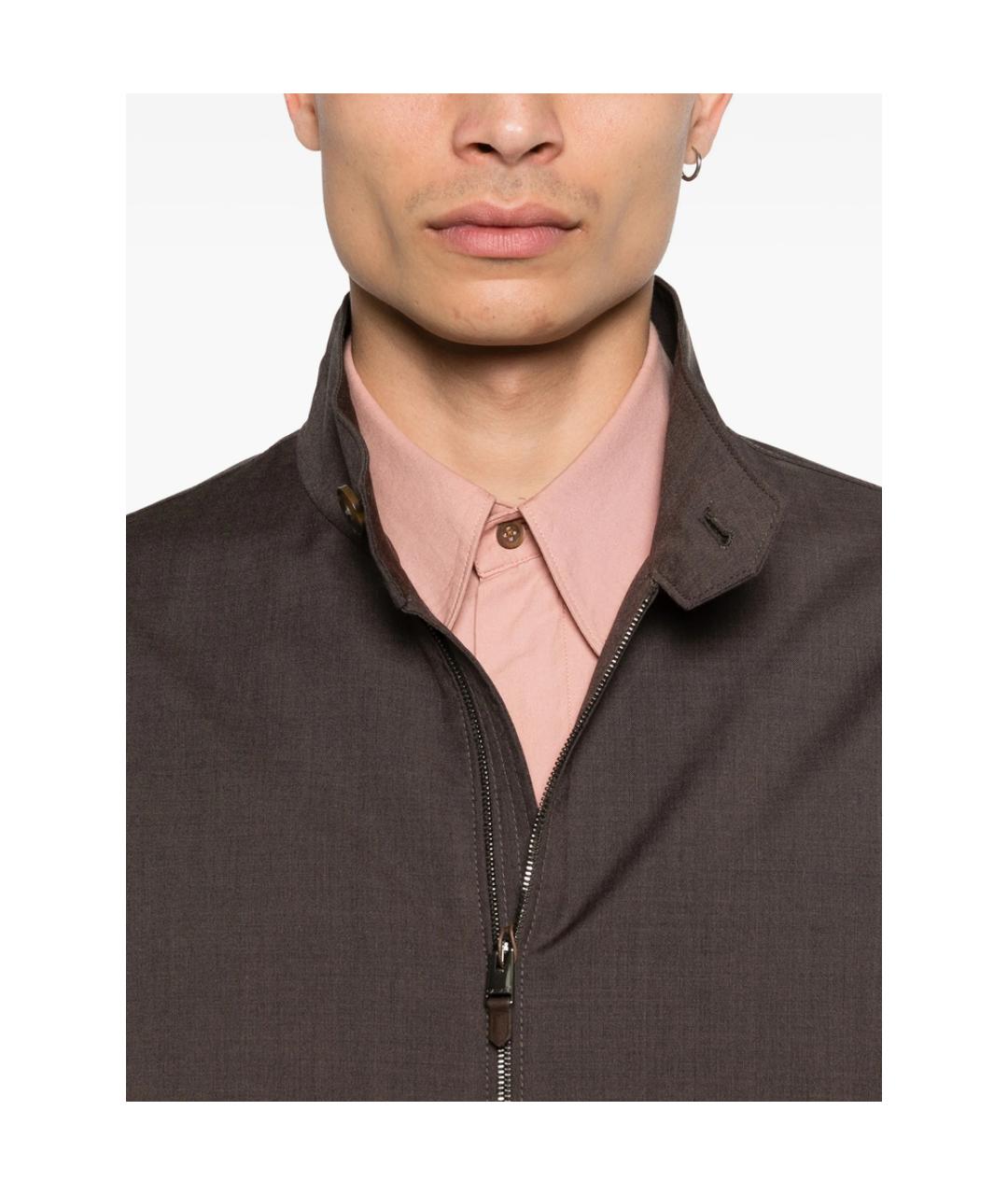 CANALI Коричневая полиэстеровая куртка, фото 4