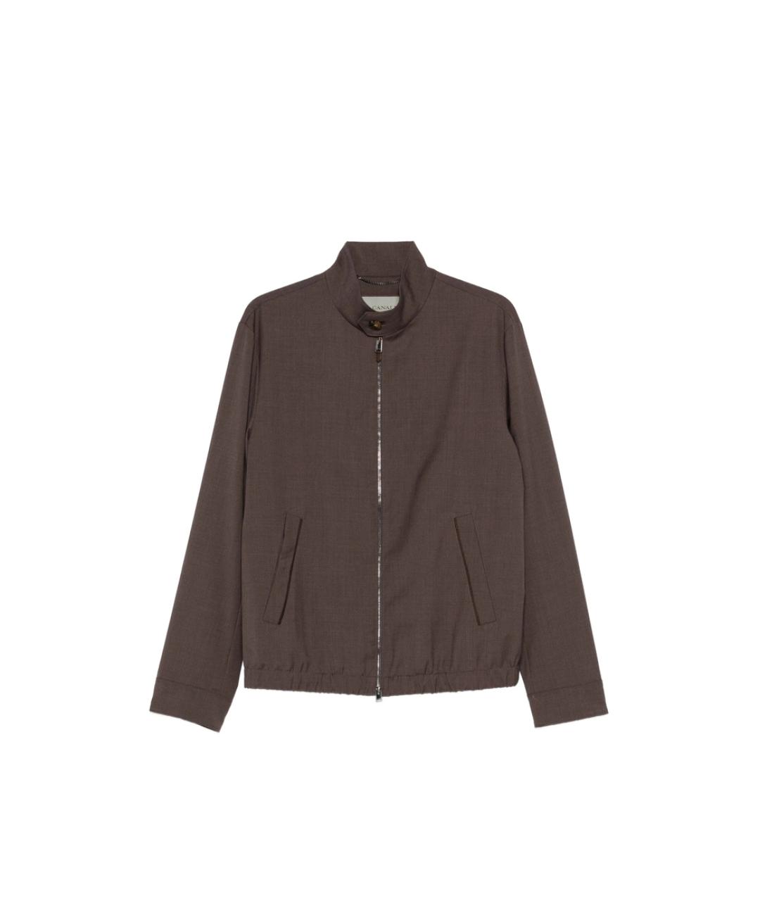 CANALI Коричневая полиэстеровая куртка, фото 1