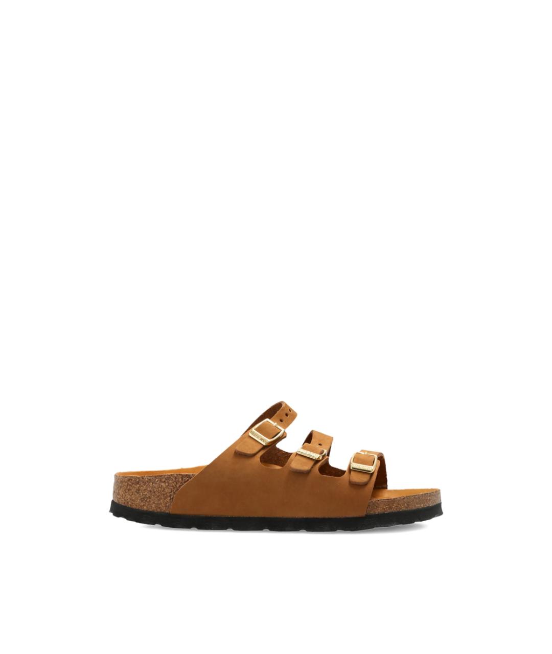 BIRKENSTOCK Коричневые замшевые сандалии, фото 1